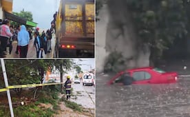 Lluvias en Puebla provocan inundaciones, autos varados y caída de árboles