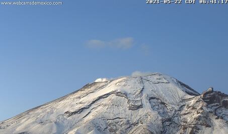 Monitoreo del volcán Popocatépetl hoy 22 de mayo 2021