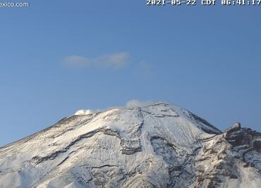 Monitoreo del volcán Popocatépetl hoy 22 de mayo 2021