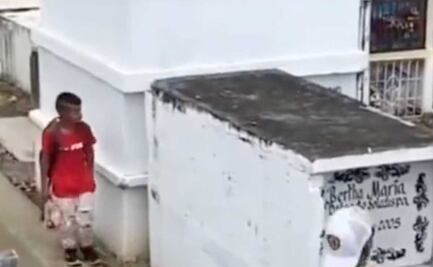 VIDEO. Niño visita tumba de su mamá para mostrarle sus calificaciones