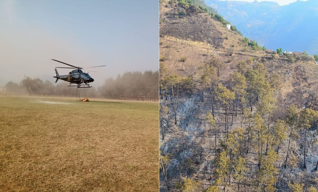 La SEP Puebla suspendió clases en Zacatlán por incendio forestal | Foto: Secretaría de Medio Ambiente