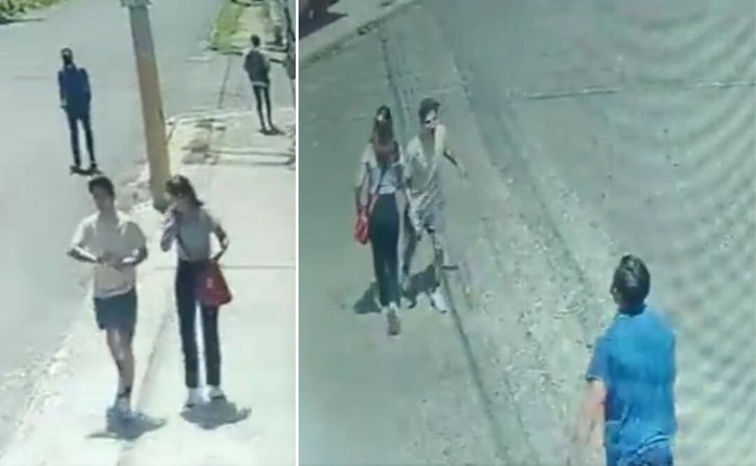 En redes sociales circula un video de un intento de asalto contra dos jóvenes en Villa Frontera | Foto: Captura Twitter Telediario