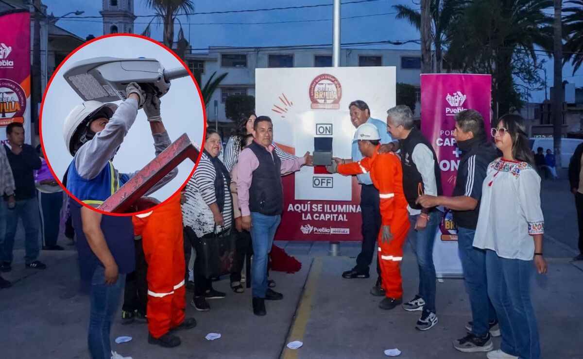 Avanza modernización de alumbrado en juntas auxiliares con Puebla Brilla; más de 73 mil beneficiados