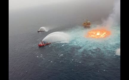 Plataforma de Pemex registra incendio “ojo de fuego” en Campeche