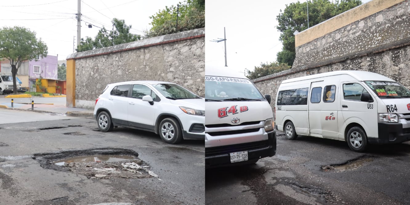 Baches en las calles de la ciudad de Puebla / Foto: EsImagen