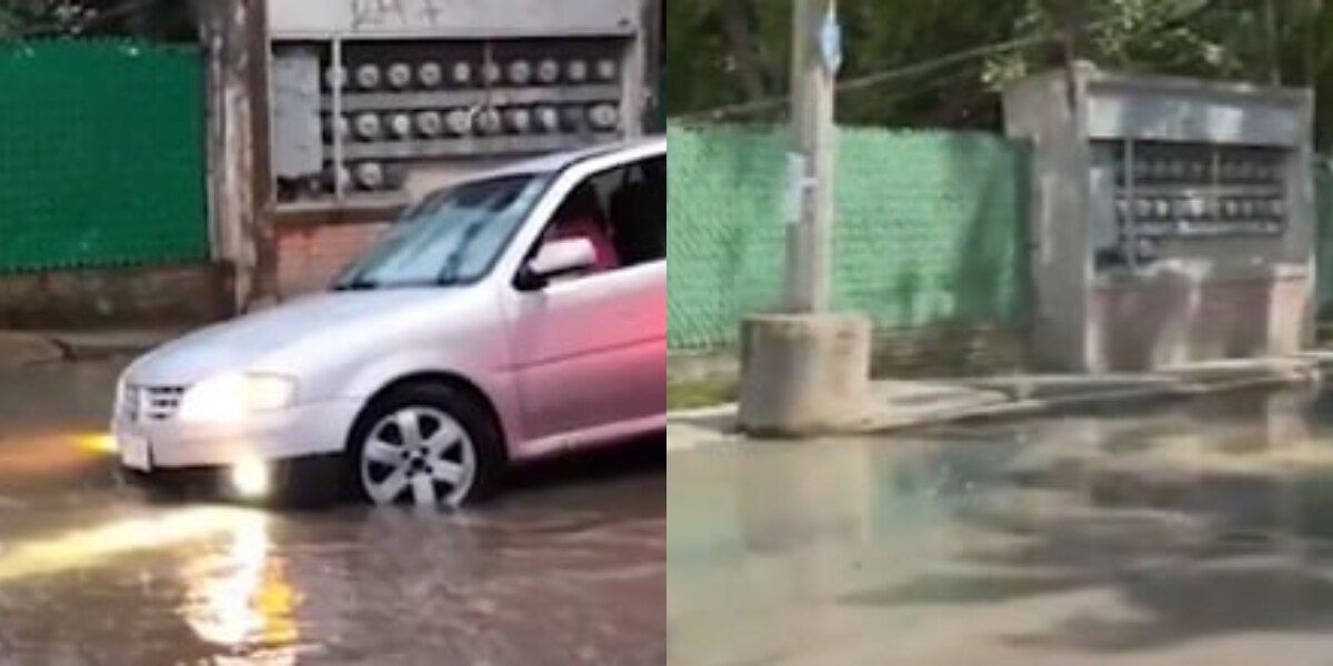 Este es el nuevo socavón en Puebla oculto por un encharcamiento de agua