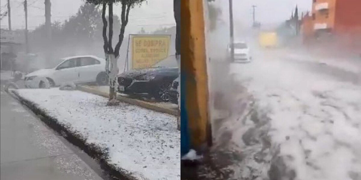 Estragos por lluvia y granizada en la ciudad de  Puebla / Foto:Captura Redes Sociales