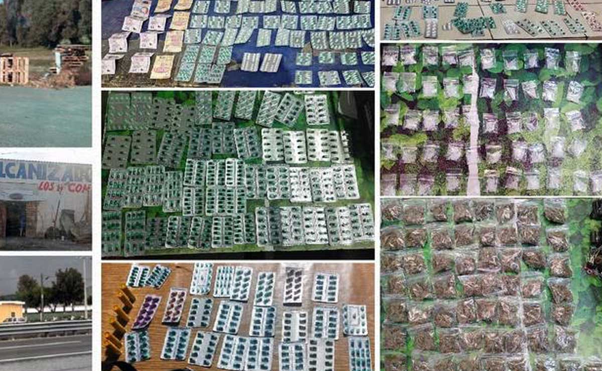 Drogas, químicos, vehículos robados y armas fueron hallados en Palmar. Quince personas fueron detenidas | Foto: FGE Puebla