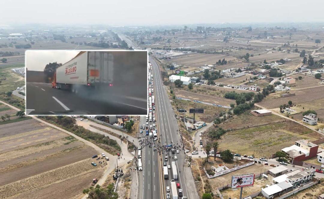 En la autopista México-Puebla se queda camión sin frenos | EsImagen