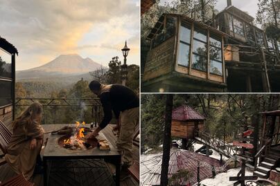 Conoce las cabañas con vista a los volcanes y amaneceres de película
