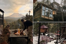 Conoce las cabañas con vista a los volcanes y amaneceres de película