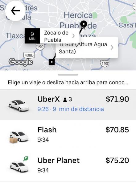 Esto tendrás que pagar por usar Uber o Didi en Puebla