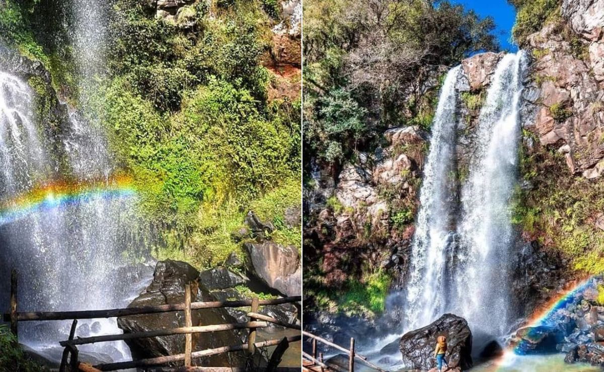 Así son las Cascadas Arcoíris que pocos conocen en la Sierra de Puebla