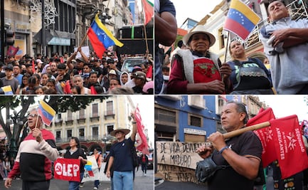 Ambulantes y estudiantes se manifiestan en Puebla contra la detención de Nicolás Maduro