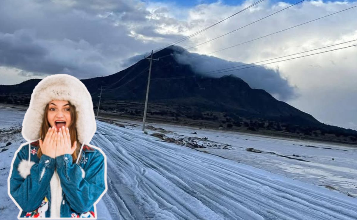 Este municipio de Puebla luce completamente blanco este lunes 3 de febrero | Foto: Especial