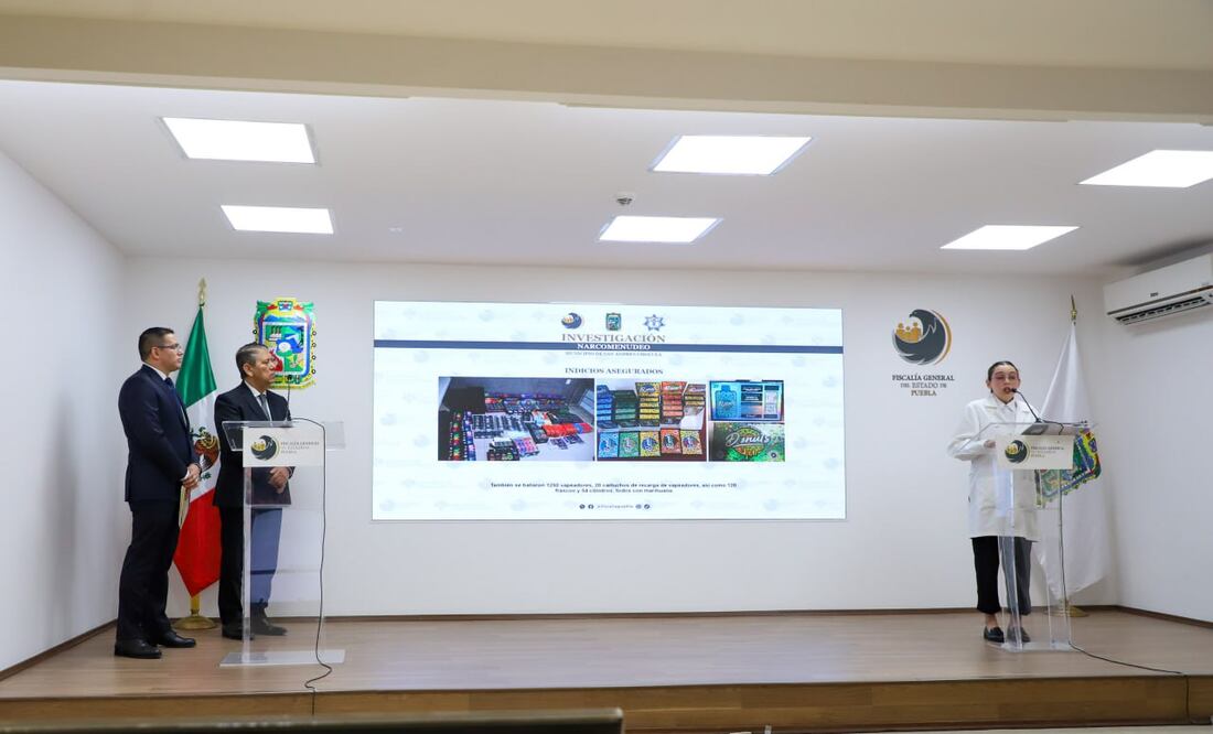 Fiscalía de Puebla presentó la investigación del narcolaboratorio de San Andrés Cholula | Foto: EsImagen