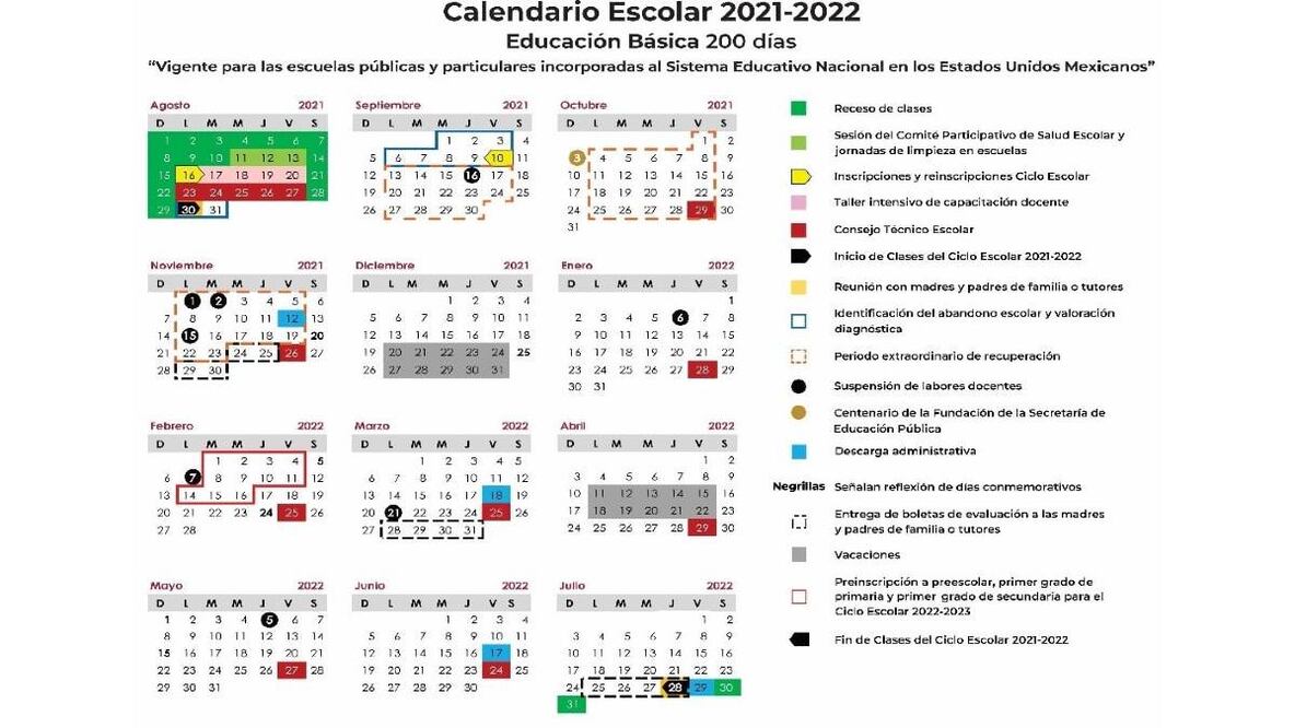 Calendario escolar 2021-22 Puebla. Inscripciones, vacaciones y días festivos
