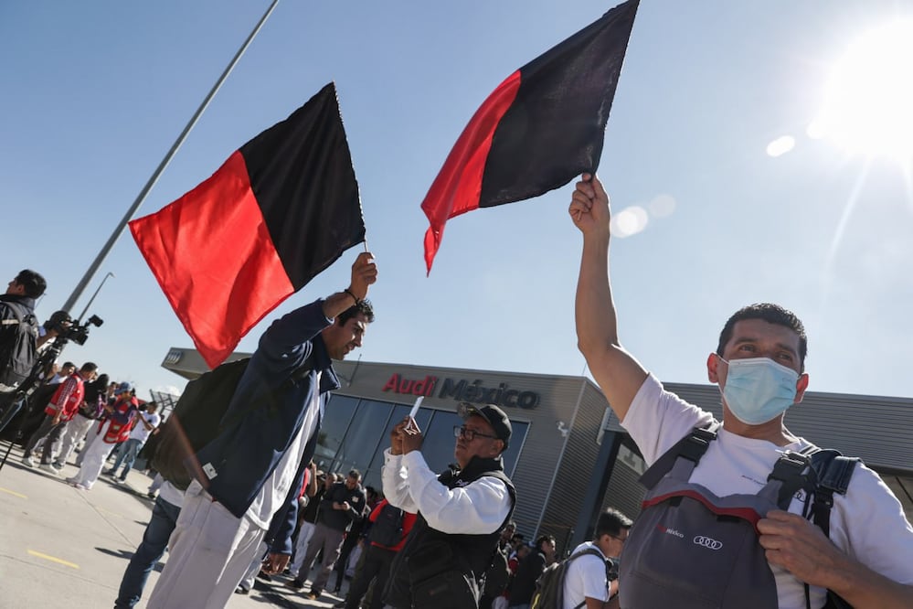 La huelga estalló en Audi tras no llegar un acuerdo por un aumento salarial | Foto: Agencia Es Imagen para El Universal Puebla