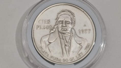 Cuánto vale la moneda de 100 pesos de Morelos hecha de plata ley 0.720
