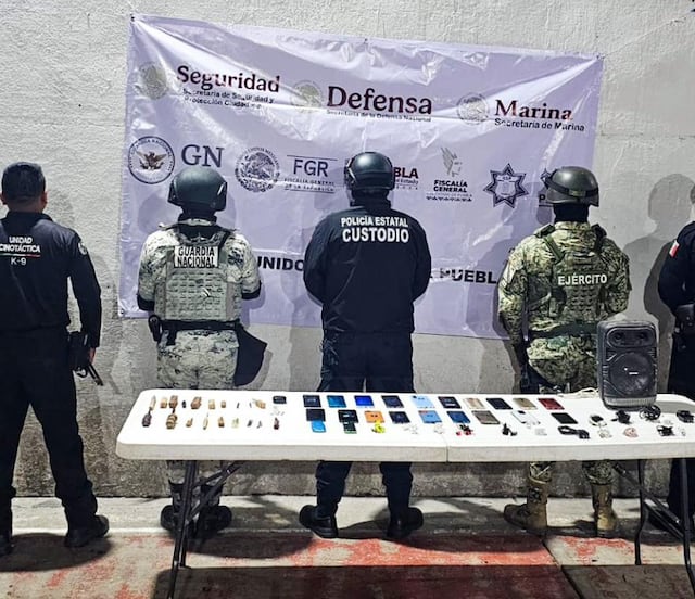 Realizan SSP, Ejército y Guardia Nacional operativo en el penal de Tecamachalco