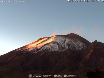¿Cómo amaneció el Popocatépetl? 11 marzo 2021