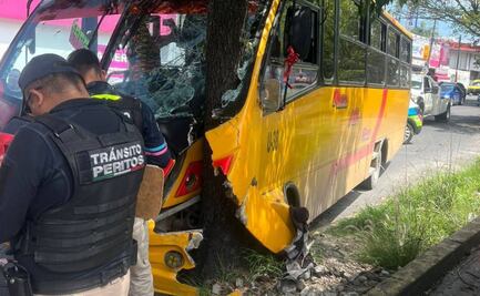 Ruta 10 se estampa contra árbol en Plaza Dorada; reportan 10 heridos
