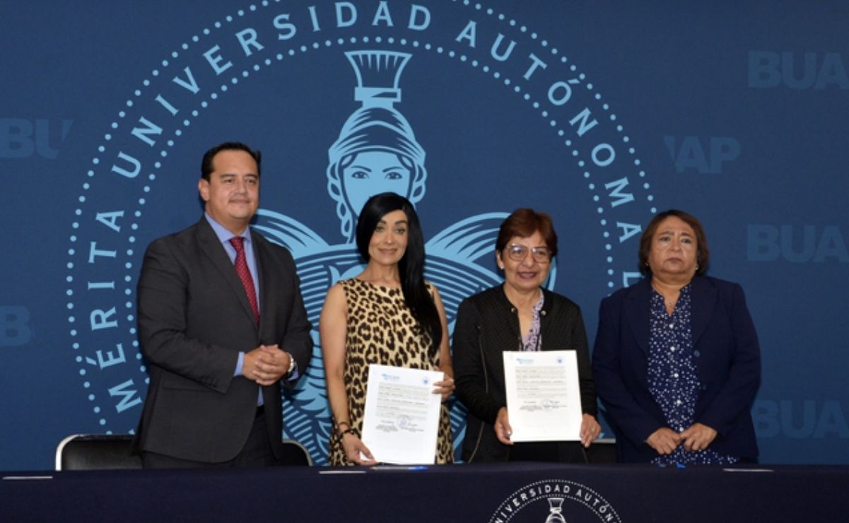 Rosa Isela Sánchez Soya celebró la firma de la colaboración con la BUAP | Foto: Buap