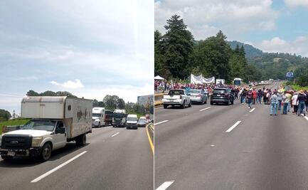 Ejidatarios bloquean la autopista México-Puebla a la altura de Santa Rita Tlahuapan