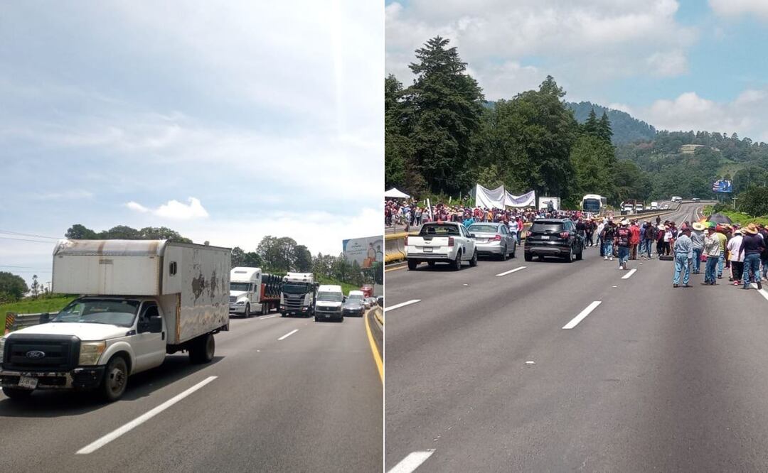 Bloquean la autopista México-Puebla en ambos sentidos a la altura de Santa Rita Tlahuapan | Foto: Guardia Nacional Puebla