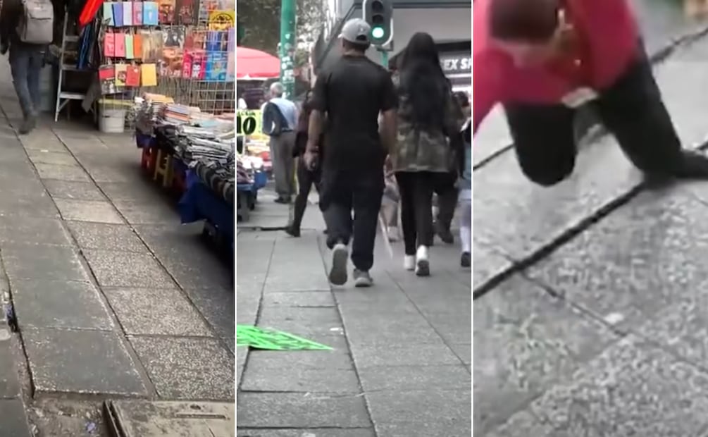 Adiós ciclovía maldita de Puebla, hola banqueta esguinzadora de la CDMX I Foto: Captura de video