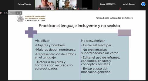 Promueve Congreso del Estado lenguaje incluyente y comunicación no sexista entre el personal