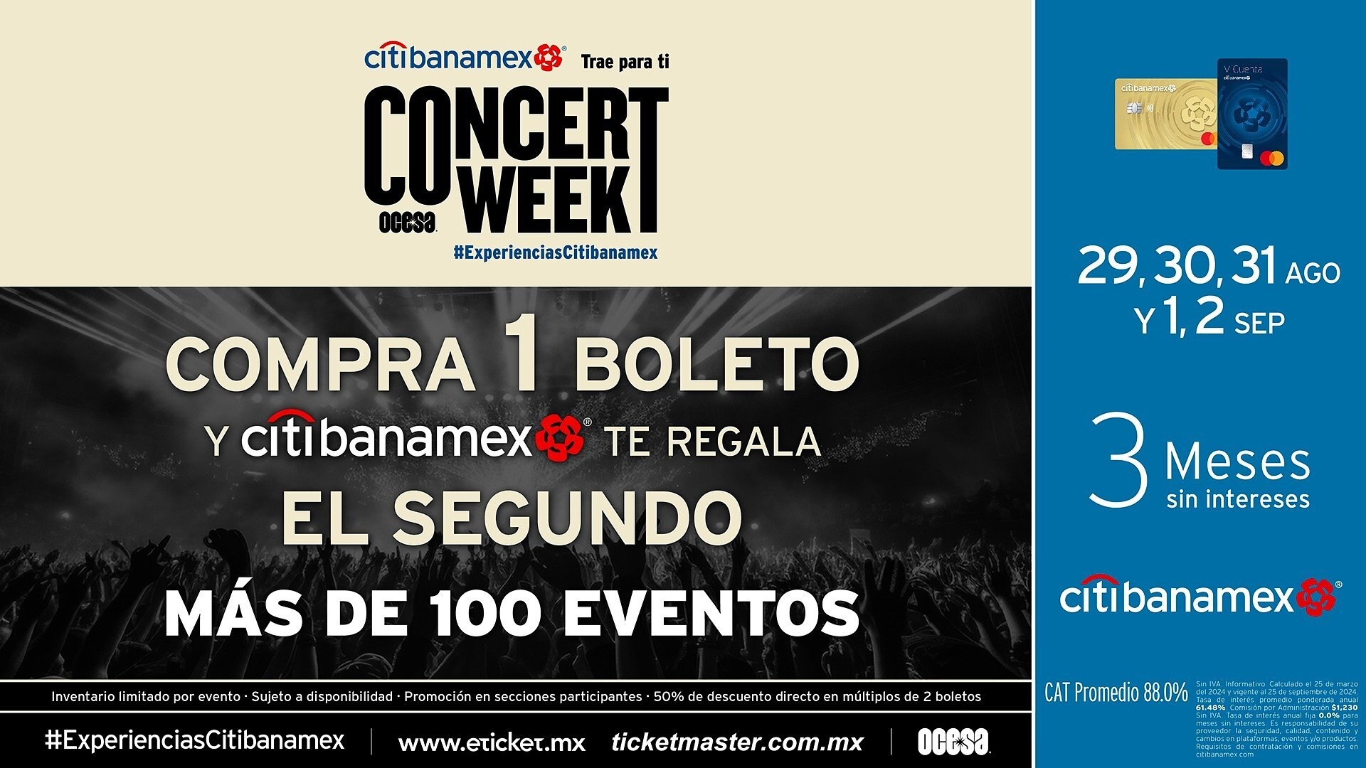 Para aprovechar esta oferta, los usuarios deben hacer sus compras a través de Ticketmaster y Eticket, los principales distribuidores de boletos en el país.

Foto: Producción El Universal Puebla