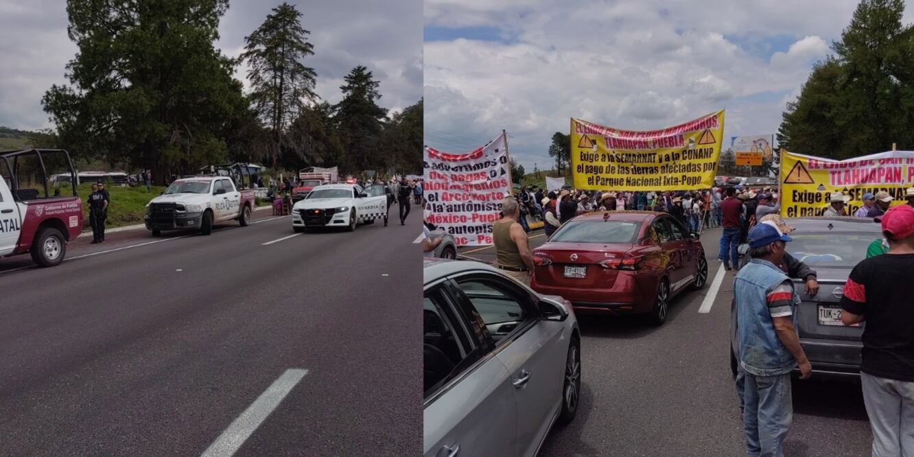 Bloqueo autopista México-Puebla / Foto EsImagen