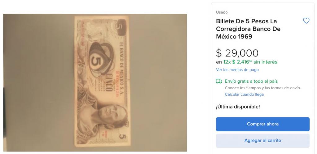 Fotogaler&iacute;a: Billete 5 pesos La Corregidora