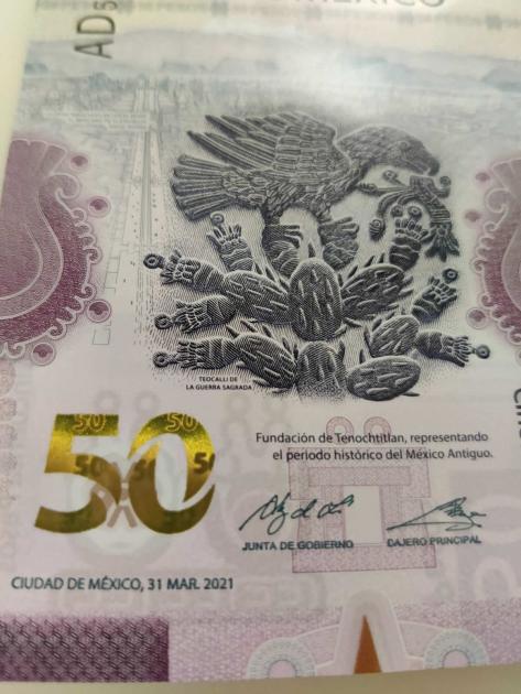 Billete vertical de 50 pesos Familia G