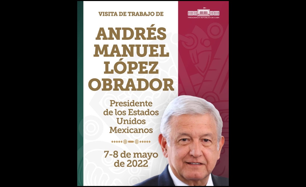 El presidente López Obrador llegará al Aeropuerto José Martí, de La Habana a las 19:10 horas (hora local), acompañado por su esposa Beatriz Gutiérrez Müller e integrantes de su comitiva. 