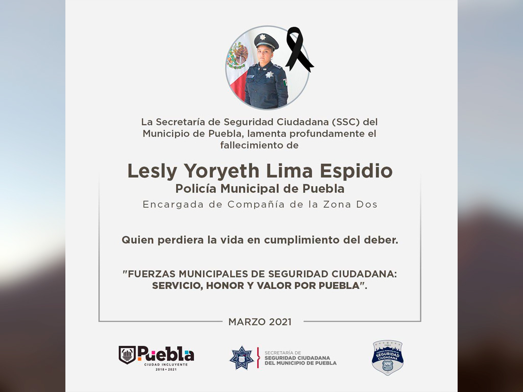 Lesly Lima perdi&oacute; la vida tras caer de la batea de la patrulla de la Polic&iacute;a munipal en Puebla