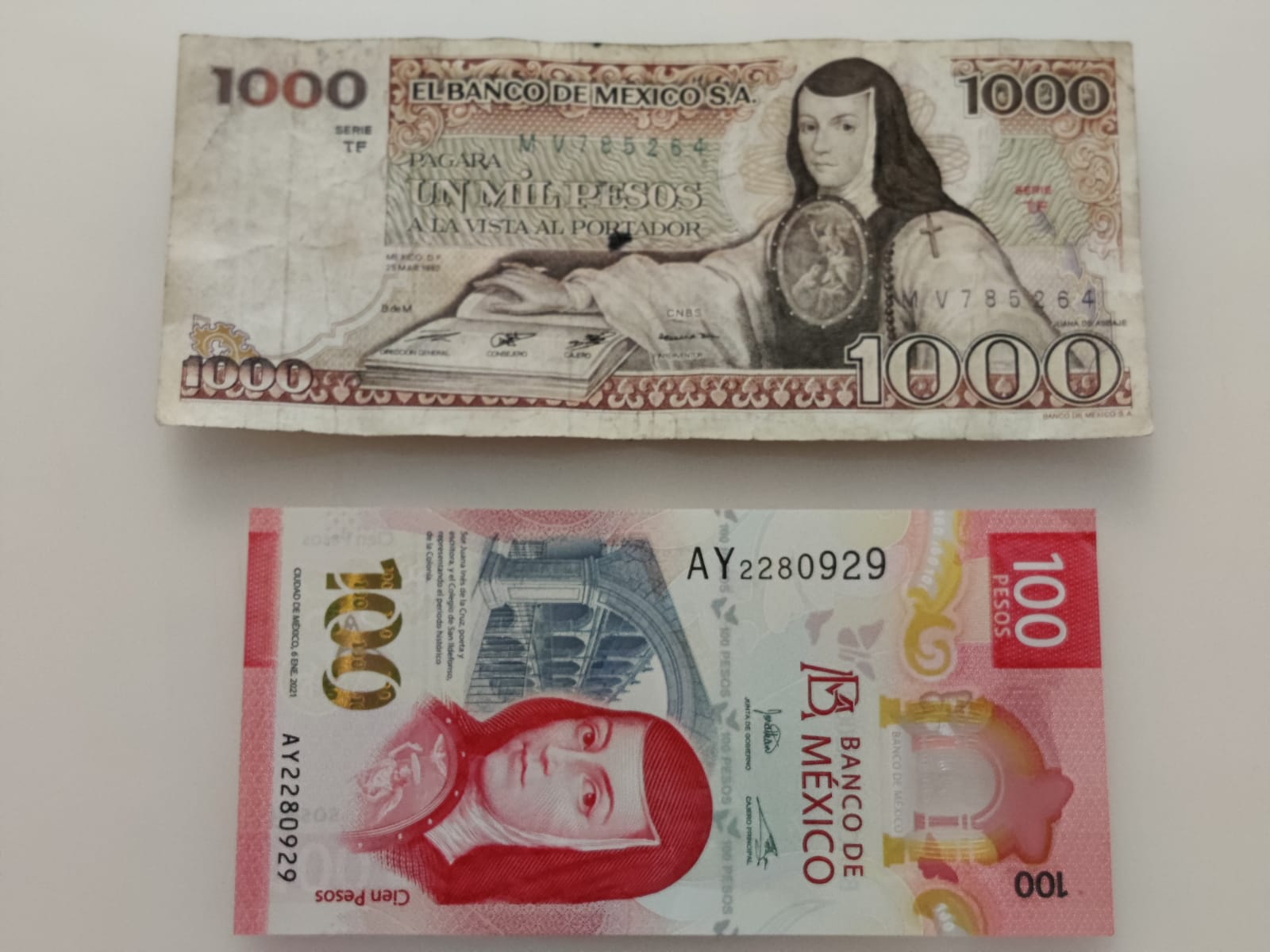 Billete 1000 pesos de Sor Juana